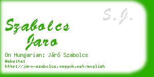 szabolcs jaro business card