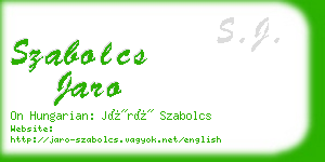 szabolcs jaro business card